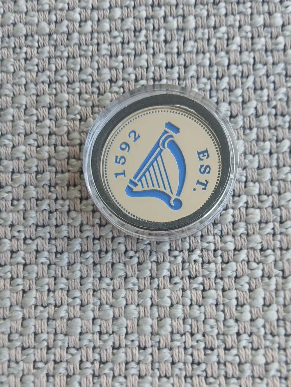 Trinity College Dublin Blue and Silver Challenge Coin